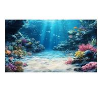 Under The Sea Aquarium Background Underwater Scene Coral Reefs Fish Tank Background Ocean Bed Scene Sand Rocky Outcrops Terrarium Backgrounds Seabed Diverse Marine Life Sunlight Tank Poster 24x12in