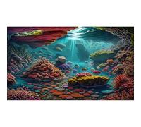 Under The Sea Aquarium Background Underwater Scene Tropical Corals Fish Tank Background Deep Ocean Sea Colourful Reefs Cave Sunray Aquarium Tank Backgrounds Ocean Seabed Life Backgrounds 24x12in