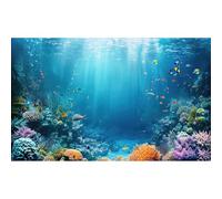 Under The Sea Backdrop Tropical Coral Reef with Fishes Corals Photography Background Gorgeous Tropical Coral Garden Underwater Seascape Backdrops Deep Ocean Marine Life Backgrounds Photo Props 7x5ft