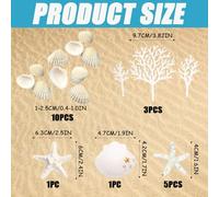 Under the Sea Cake Decorations 20PCS, Ocean Birthday Cake Topper with Shells and Sea Creatures, Beach Party Baby Shower Decorations for Kids, Sea Theme Party Supplies