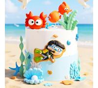 Under the Sea Cake Toppers Ocean Animal Cupcake Toppers