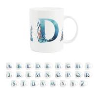 Under The Sea Letter D Mug - Seaside Ocean Aquatic Gift - Tea/Coffee Bone China Cup Alphabet Present