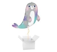 Under The Sea Seal Giant Helium Foil Qualatex Balloon - Inflated Balloon in a Box