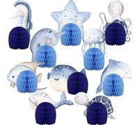 Under the Sea Table Centerpieces - 10PCS Ocean Animal Baby Shower or Birthday Decorations, Whale Dolphin Turtle Jellyfish Octopus Party Decor for Kids Sea Theme