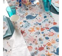 Under the Sea Table Runner, Mermaid Birthday Party Paper Table Cover, Childrens Seaside Ocean Party Tableware 5m