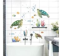 Under The Sea Wall Stickers Collection, Whale Dolphin Octopus Sea Turtle Mermaid Tail Peel and Stick Decals, Nursery Kids Bedroom Playroom Baby Room Art Wall Decor (Sea Turtle)
