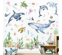 Under The Sea Wall Stickers Ocean Whale Shark Dolphin Turtle Wall Decals