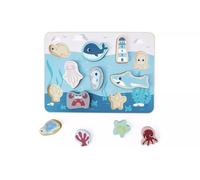 Under the Sea Wooden Chunky Puzzle, Ocean Animals and Lighthouse Design, Educational Children's Toy