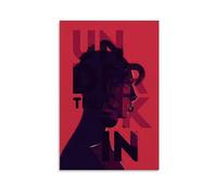 Under The Skin Poster Art Modern Wall Decor Abstract Print for Home Unique Character Illustration Vibrant Red Background Stylish Artwork for Living Room Bedroom And Office Gift 12x18inch Unframed