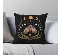 Under The Three Moons Moth Square Pillowcase Polyester Linen Velvet Creative Zip Decorative Pillow Case Room Cushion Cover