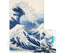 Under The Wave Kanagawa 1000 Piece Jigsaws for Adults Brain Recall Game Tight Interlock No Gaps Calming Mental Break Activity (38x26cm)