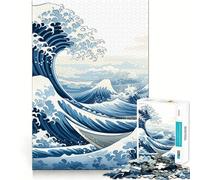 Under The Wave Kanagawa Jigsaw 1000 Pieces for Teenagers Mental Boost Game Firm Fit Secure Assembly Family Fun Night Activity (38x26cm)