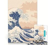 Under The Wave Kanagawa Jigsaw 1000 Pieces for Teenagers Mind Boost Fun Zero Gap Captivating Leisure for Cozy Indoors (50x75cm)