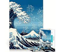 Under The Wave Kanagawa Jigsaw Puzzle 1000 Mental Recall Game High Accuracy Cutting Craft Interactive Brain Challenge for Home (38x52cm)