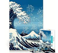 Under The Wave Kanagawa Jigsaw Puzzle 1000 Think Boost Game Tight Lock No Loose Pieces Interactive Brain Challenge for Home (38x26cm)