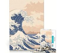 Under The Wave Kanagawa Jigsaw Puzzles 1000 Piece for Adults Recall Fun Play Firm Fit Secure Assembly Family Fun Night Activity (38x52cm)
