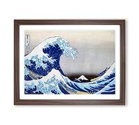 Under The Wave Off Kanagawa By Katsushika Hokusai Asian Japanese Framed Print | A3 Walnut Framed Wall Art | Ready to Hang | Asian Nautical Picture | Living Room Bedroom Lounge Office