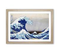 Under the Wave Off Kanagawa by Katsushika Hokusai Framed Print Oak A2