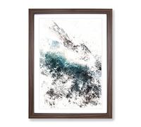 Under The Wave Watercolour Modern Framed Print | A3 Walnut Framed Wall Art | Ready to Hang | Modern Nautical Picture | Living Room Bedroom Lounge Office