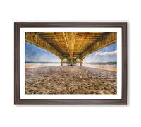 Under The Wooden Pier Painting Framed Print | A2 Walnut Framed Wall Art | Ready to Hang | Modern Historical Picture | Living Room Bedroom Lounge Office