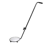 Under Vehicle Inspection Mirror - 12-Inch Diameter Security Mirror with Wheels and LED Light