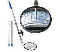 Under Vehicle Inspection Mirror - 9-Inch Convex Security Mirror with Extendable Pole and LED Light by Global Care Market®