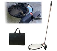 Under Vehicle Inspection Security Mirror - Large Under Car Search Mirror with 45 Inch Long Extendable Poles for Security Check on Checkpoints