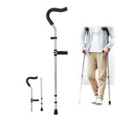 Underarm Crutches - Foldable Stainless Steel with Comfortable Pads and Ergonomic Handles - Medical Aid for Adults 5' to 5'7''