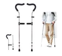 Underarm Crutches - Foldable Stainless Steel with Comfortable Pads and Ergonomic Handles - Medical Aid for Adults 5' to 5'7''