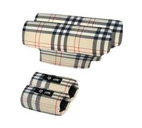 Underarm Crutch's Pad and Hand Grip Covers Universal Forearm Handle Padded Cushion Sets Accessories for Crutches Pads for Armpits (Khaki Check Pattern)