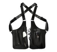 Underarm Shoulder Bag for Men, Leather Double Shoulder Armpit Bag with Adjustable Design & Multi-Pocket, Premium Wallet Holster for Outdoors, Travel (Black)