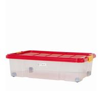 Underbed Box 59.5x39.5x17cm + Lid + Wheels Bedroller Boxes Storage
