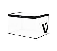 Underbed Clothing Organizer, With Reinforced Carry Handles, 55x35x31.5cm, PVC Wardrobe Container, Foldable Linen Sorter, Smooth Zipper Closure, For Bedroom Dorm Household Storage