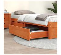 Underbed Drawers 2pcs Brown Solid Pine 95x93x18cm Smooth Glide Storage Extra