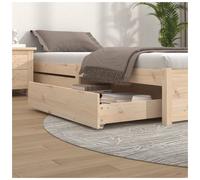 Underbed drawers 2pcs Solid Pine Natural 90x93x18cm Low-Profile Rollers Storage