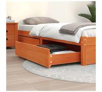Underbed drawers Brown Solid Pine 95x103x18cm 2pcs set Smooth-Glide Storage