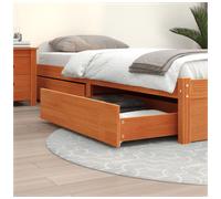 Underbed drawers set of 4 Solid pine brown 90x57x18cm spacious storage extra