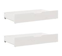 Underbed Drawers White Pine 95x55x16 cm Solid Wood 2pcs on Wheels Large Capacity [EEK: D]