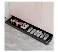 Underbed Shoe Storage - Expandable Black Shoe Rack with Sliding Shelves Space-Saving Solution for Entryway Fits 26"x18" Shoes Ideal for Neat Storage