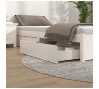 Underbed Storage Drawers 4pc Solid Pine Wood White 95x57x18cm Low Profile Ideal