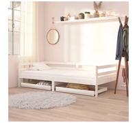 Underbed Storage Drawers White 88.5x61x9cm Solid Pine Wood 2pc set Wheels Large