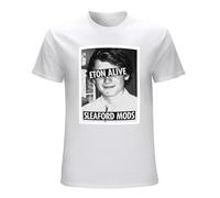 Underbkreky Men's Sleaford Mods - Eton Alive - T-Shirt - UK - Punk - Oi! - England White L
