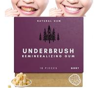 Underbrush Remineralizing Chewing Gum,Mastic Mint Teeth Cleaning, Organic Portable, Long Lasting Gum, Freshen Breath #Raspberry Flavor