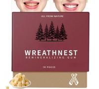 Underbrush Remineralizing Chewing Gum,Mastic Mints Teeth Cleaning G/um,Portable Teeth Cleaning Gu/m,All Natural Freshen Breath Remineralizing G/um,Long Lasting Chewing Gu/m(Red)