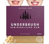Underbrush Remineralizing Chewing Gum,Mastic Mints Teeth Cleaning G/um,Portable Teeth Cleaning Gu/m,All Natural Freshen Breath Remineralizing G/um,Long Lasting Chewing Gu/m(Raspberry-flavored)