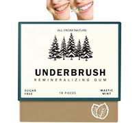 Underbrush Remineralizing Chewing Gum,Organic Portable Teeth Cleaning Gum for Adult,Mastic Mints Teeth Cleaning Gu/m,All Natural Freshen Breath Remineralizing Gum,Breath Freshener,Oral Care#Mint