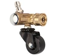 Undercarriage Cleaner Swivel Wheel Brass Pressure Washer Adapter 1/4in Quick Connector Joint Wheel Attachment for Car Cleaning Road Washing