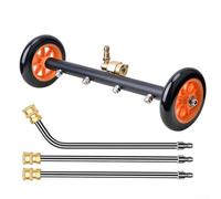 Undercarriage Pressure Washer Attachment 16-Inch Dual-Function Water Broom with 4000 PSI Stainless Steel Nozzles and 3 Extension Wands for Trucks SUVs Cars Trailers Driveways and Decks