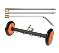 Undercarriage Pressure Washer Attachment 2-in- Dual Mode Tool for Chassis Cleaning with 16 in Stainless Steel Rods Compatible with Cold/Hot Water up to 4000 PSI(Yellow Wheels)