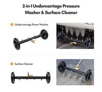 Undercarriage Pressure Washer Attachment, Pressure Washer Accessories Under Carriage 16 Inch 2 in 1 Power Attachment with Extension Wands for Car Ground
